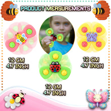 Load image into Gallery viewer, Koolbitz Colourful Suction Cup Spinner Toys for Babies, 3 Pcs Baby Sensory Bath Toys Spinners with Super Suction for Bathtubs and Any Flat Surfaces, Gift for Toddlers Infants
