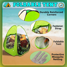 Load image into Gallery viewer, Koolbitz 24 Pcs Dinosaur Sand Playset with Foldable Tent and Sand Table – Includes Random Color Dinosaur Egg, Dinosaur Molds, Tools, and Non-Toxic Sand – Perfect for Children 3 and Up
