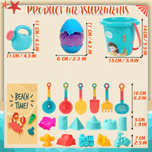 Load image into Gallery viewer, Koolbitz 21 Pcs Kids Beach Sand Play Set with Dinosaur Egg &amp; Sandcastle &amp; Vehicle Moulds – Non-Toxic Space Sand, Water Sprinkler Can, and Portable Carry Case for Indoor &amp; Outdoor Fun Activity
