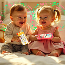 Load image into Gallery viewer, Koolbitz Baby Sensory Toy Set, Musical Yellow Phone and Red Remote Control, Animal Sounds and Lights, Language Learning Toy for Infants and Toddlers
