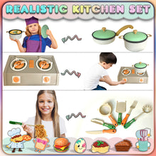 Load image into Gallery viewer, Koolbitz Kids Kitchen Play Set – Pretend Play Cooking Toy Kit for Boys &amp; Girls Includes Realistic Pans, Utensils, and Stove – Perfect Educational Gift for Toddlers &amp; Preschoolers
