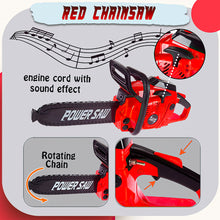 Load image into Gallery viewer, Koolbitz 38 Pcs Kids Construction Tool Playset Toy- Red Chainsaw Toy with Sound Effects, Pretend Drill Toy, Helmet and Accessories Toy- Educational Role Play Toy for Boys and Girls Ages 3+
