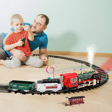 Load image into Gallery viewer, Koolbitz Classic Steam Engine Train Set with Remote Control - Realistic Steam, Sound, Light - Complete Electric Train Kit Locomotive, Rail Tracks, Trees, Traffic Signs for Kids
