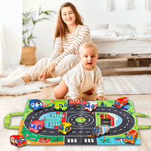Load image into Gallery viewer, Koolbitz Kids Soft Car Toys with Playmat Storage Bag Infant Baby Toddler Toys Age 12-18 Months 1-2, 1st Birthday Gifts for Boy Girl Baby Kids Pretend Play 6 Baby Cloth Cars Sets
