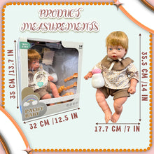 Load image into Gallery viewer, Koolbitz Baby Doll Care Accessories Feeding Playset, 2 Pcs Baby Doll Milk Bottle and Baby Bib, Spoons and Forks and 1 Dinner Plate &amp; Baby lotion, Movable Head Soft Touch Skin Doll Gift for Boy Girl
