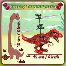 Load image into Gallery viewer, Koolbitz Flying Dinosaur Toy LED Light-Up Dragon Helicopter, Hand-Controlled USB Rechargeable Dino Drone, Indoor &amp; Outdoor Play for Kids
