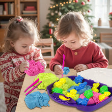 Load image into Gallery viewer, Koolbitz 1KG Motion Play Sand, Combo Pack of 3 Color with Accessories, Improve Skills of Kids, Made, Suitable for Age 3 and up, Non-Toxic Colourful Building Sand Toy for Kids

