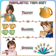 Load image into Gallery viewer, Koolbitz 20 Pcs Realistic Tea Set Cattle Cup Spoon Indoor Outdoor Pretend Play Toy Educational Kids Toy
