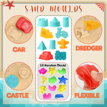 Load image into Gallery viewer, Koolbitz 21 Pcs Kids Beach Sand Play Set with Dinosaur Egg &amp; Sandcastle &amp; Vehicle Moulds – Non-Toxic Space Sand, Water Sprinkler Can, and Portable Carry Case for Indoor &amp; Outdoor Fun Activity
