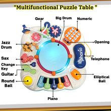 Load image into Gallery viewer, Koolbitz Kids Fun Musical Activity Table Toy Musical Educational Learning Baby Toy Table Multifunctional Musical Blue Puzzle Table for Children Indoor Fun Play Gift for Toddlers
