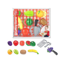 Load image into Gallery viewer, Koolbitz Pretend Play Food Fruit with Velcro Cutting Toys Set with Banana, Orange, Watermelon, Grapes, Apple, Kiwi, Star Fruit, Pretend Knife, Peeler Grater Toddler Kitchen Play Set Birthday Gift
