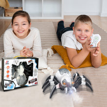 Load image into Gallery viewer, Koolbitz Interactive RC Spider Toy with Music, Light, and Mist Spray Effects Robotic Spider for Kids with Remote Control - Birthday Halloween Christmas Easter Toys for Kids Indoor Outdoor Fun

