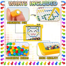 Load image into Gallery viewer, Koolbitz Colorful Magnetic Bead Drawing Board with Pattern Cards and Pen, Magnetic Educational Toy Set for Children Ideal for Developing Creativity and Motor Skills for Kids 3-8
