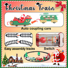 Load image into Gallery viewer, Koolbitz Deluxe Christmas Train Set Festive Holiday Locomotive with Sound, Lights, Tracks, 22-Piece Model Train Kit for Decoration and Play, Perfect for Under the Tree and Seasonal Display

