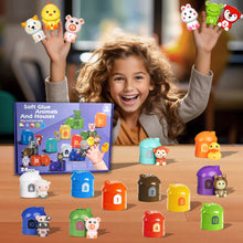 Load image into Gallery viewer, Koolbitz Interactive Animal Number Game 24-Piece Finger Puppet &amp; Sorting Playset, Montessori Color &amp; Number Recognition Skills Development, Toddler Educational Toy Gift for Children 1-3 Years

