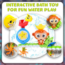 Load image into Gallery viewer, Koolbitz Bath Toy Set for Toddlers, Includes Spinning Water Wheel, DIY Monkey Waterfall, Suction Cup Spinners, Sensory Educational Toys for Bathtime Fun
