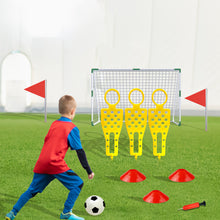 Load image into Gallery viewer, Koolbitz Kids Football Game Soccer Set Football Net Post with Free Kick 3 Mannequins for Children Outdoor Training Equipment Practice Sport Game Perfect for Boys &amp; Girls
