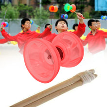 Load image into Gallery viewer, Koolbitz Children Colour Diabolo with light sound wooden sticks LED Light Up Diablo String Diablo Stick Indoor Outdoor Play Set Diablo For Kids, Juggling Toy for Fitness and Tricks (Red)
