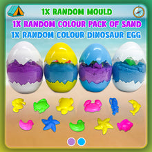 Load image into Gallery viewer, Koolbitz 24 Pcs Dinosaur Sand Playset with Foldable Tent and Sand Table – Includes Random Color Dinosaur Egg, Dinosaur Molds, Tools, and Non-Toxic Sand – Perfect for Children 3 and Up
