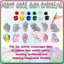 Load image into Gallery viewer, koolbitz Unicorn Print Color Art Set with Brush &amp; Tray Kids Art Painting Set Supplies Drawing &amp; Painting, Painting Kits for Kids Birthday Gift Make Your Own Design Unicorn Art and Craft Supplies
