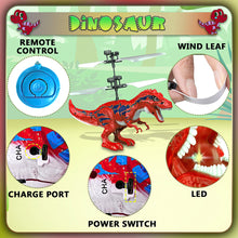 Load image into Gallery viewer, Koolbitz Flying Dinosaur Toy LED Light-Up Dragon Helicopter, Hand-Controlled USB Rechargeable Dino Drone, Indoor &amp; Outdoor Play for Kids
