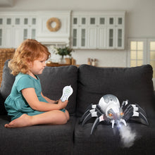 Load image into Gallery viewer, Koolbitz Interactive RC Spider Toy with Music, Light, and Mist Spray Effects Robotic Spider for Kids with Remote Control - Birthday Halloween Christmas Easter Toys for Kids Indoor Outdoor Fun
