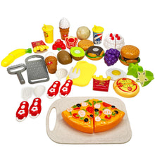 Load image into Gallery viewer, Koolbitz 44pcs Kids Fruit and Vegetable Toys Set Pretend Play Fast Food Set Role Play Plastic Food Set Children&#39;s Kitchen Accessories Toy
