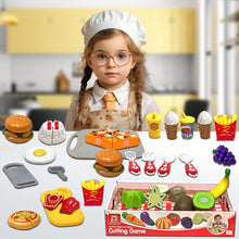 Load image into Gallery viewer, Koolbitz 44pcs Kids Fruit and Vegetable Toys Set Pretend Play Fast Food Set Role Play Plastic Food Set Children&#39;s Kitchen Accessories Toy
