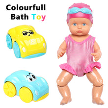 Load image into Gallery viewer, Koolbitz 3-In-1 Bath and Pool Toys Electric Baby Born Swim Doll Waterproof with 2x Interactive Land and Water Wind-Up Cars Cartoon Water Cars Swimming Doll Baby Float Water Toys Fun Summer Toys Kids

