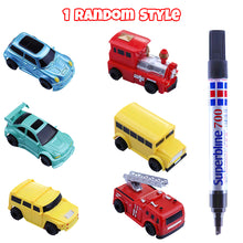 Load image into Gallery viewer, Koolbitz Kids Magic Pen Inductive Vehicles Toy Set Black Line Drawn Follow Mini 1x Random Toy for Children Educational Indoor Playset for Toddlers Gift for Boys &amp; Girls
