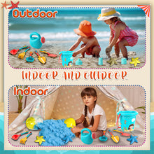 Load image into Gallery viewer, Koolbitz 21 Pcs Kids Beach Sand Play Set with Dinosaur Egg &amp; Sandcastle &amp; Vehicle Moulds – Non-Toxic Space Sand, Water Sprinkler Can, and Portable Carry Case for Indoor &amp; Outdoor Fun Activity
