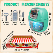 Load image into Gallery viewer, Koolbitz Kids Children Pretend Play Battery Operated Toy Set Air Fryer Toy working with sound Light Kitchen Pretend Play Toy Set with Play Food Fruits Vegetables Kitchen Accessories
