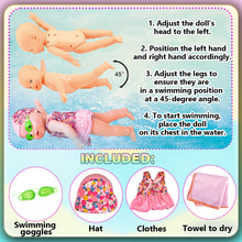 Load image into Gallery viewer, Koolbitz Realistic Electric Swimming Doll with Accessories Bath Waterproof Toy for Kids with Movable Limbs Kids Floating Bath Toy for Boys and Girls, Water Toys for Toddlers
