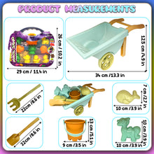 Load image into Gallery viewer, Koolbitz 23 Pcs Kids Beach Wheelbarrow Play Set with Animal Molds, Sand Tools, Carry Case and 1000g of Colorful Sand Creative Sandbox Toy for Toddlers Ages 3+ Ideal for Beach, Garden, and Indoor
