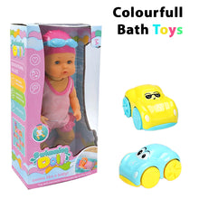 Load image into Gallery viewer, Koolbitz 3-In-1 Bath and Pool Toys Electric Baby Born Swim Doll Waterproof with 2x Interactive Land and Water Wind-Up Cars Cartoon Water Cars Swimming Doll Baby Float Water Toys Fun Summer Toys Kids
