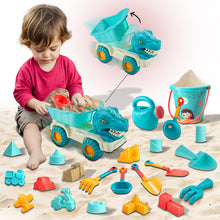 Load image into Gallery viewer, Koolbitz 23 Pcs Kids Beach Sand Play Set - Sand Bucket, Molds, Tools, and Dinosaur Truck for Outdoor Activities and Sandbox Play, Ages 3+
