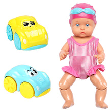 Load image into Gallery viewer, Koolbitz 3-In-1 Bath and Pool Toys Electric Baby Born Swim Doll Waterproof with 2x Interactive Land and Water Wind-Up Cars Cartoon Water Cars Swimming Doll Baby Float Water Toys Fun Summer Toys Kids
