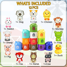 Load image into Gallery viewer, Koolbitz Interactive Animal Number Game 24-Piece Finger Puppet &amp; Sorting Playset, Montessori Color &amp; Number Recognition Skills Development, Toddler Educational Toy Gift for Children 1-3 Years
