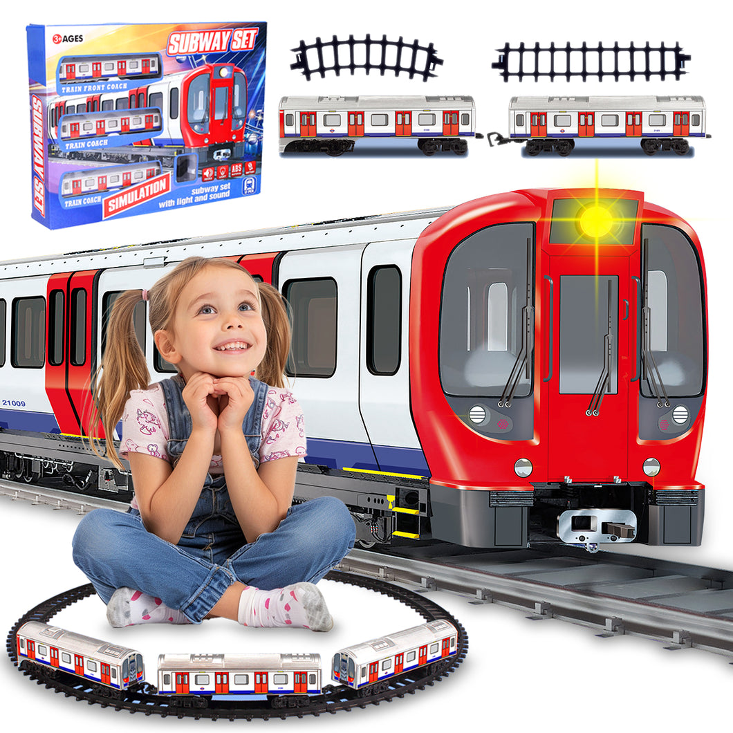 Koolbitz Electric Metro Train Set for Kids Interactive Train Toy with Realistic Lights & Sounds, With Track & Traffic Signs, Inspired by London Underground, Gift For Children Ages 3+