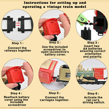 Load image into Gallery viewer, Koolbitz Classic Steam Engine Train Set with Remote Control - Realistic Steam, Sound, Light - Complete Electric Train Kit Locomotive, Rail Tracks, Trees, Traffic Signs for Kids
