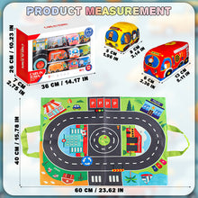 Load image into Gallery viewer, Koolbitz Kids Soft Car Toys with Playmat Storage Bag Infant Baby Toddler Toys Age 12-18 Months 1-2, 1st Birthday Gifts for Boy Girl Baby Kids Pretend Play 6 Baby Cloth Cars Sets
