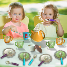 Load image into Gallery viewer, Koolbitz 20 Pcs Realistic Tea Set Cattle Cup Spoon Indoor Outdoor Pretend Play Toy Educational Kids Toy
