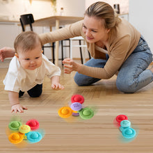 Load image into Gallery viewer, Koolbitz Suction Cup Baby Spinner Toys - Montessori Sensory Educational Learning Toy for Babies Silicone Simple Dimple Infant Bath Activity Fidget Toy Perfect Toddler for Ages 6 to 18 Months
