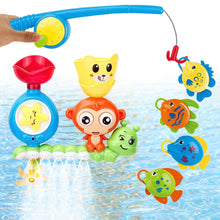 Load image into Gallery viewer, Koolbitz Bath Toy Set for Kids, Fishing Rod with Colorful Fish and Waterfall Station, Educational Bathtub Toys for Ages 3 and Above
