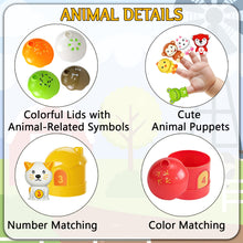 Load image into Gallery viewer, Koolbitz Interactive Animal Number Game 24-Piece Finger Puppet &amp; Sorting Playset, Montessori Color &amp; Number Recognition Skills Development, Toddler Educational Toy Gift for Children 1-3 Years
