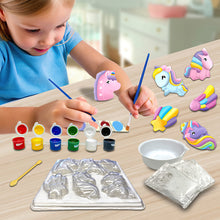 Load image into Gallery viewer, koolbitz Unicorn Print Color Art Set with Brush &amp; Tray Kids Art Painting Set Supplies Drawing &amp; Painting, Painting Kits for Kids Birthday Gift Make Your Own Design Unicorn Art and Craft Supplies
