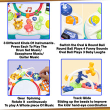 Load image into Gallery viewer, Koolbitz Kids Fun Musical Activity Table Toy Musical Educational Learning Baby Toy Table Multifunctional Musical Blue Puzzle Table for Children Indoor Fun Play Gift for Toddlers
