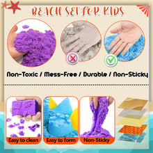 Load image into Gallery viewer, Koolbitz 21 Pcs Kids Beach Sand Play Set with Dinosaur Egg &amp; Sandcastle &amp; Vehicle Moulds – Non-Toxic Space Sand, Water Sprinkler Can, and Portable Carry Case for Indoor &amp; Outdoor Fun Activity
