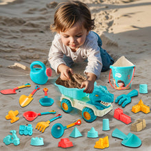Load image into Gallery viewer, Koolbitz 23 Pcs Kids Beach Sand Play Set - Sand Bucket, Molds, Tools, and Dinosaur Truck for Outdoor Activities and Sandbox Play, Ages 3+
