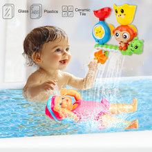 Load image into Gallery viewer, Koolbitz Interactive Swimming Doll with Monkey-Themed Bath Toy Set – Fun Water Play Movable Doll with Realistic Swimming Action Wall-Mountable Bath Toy with Waterfall Effects – Ages 18 Months+
